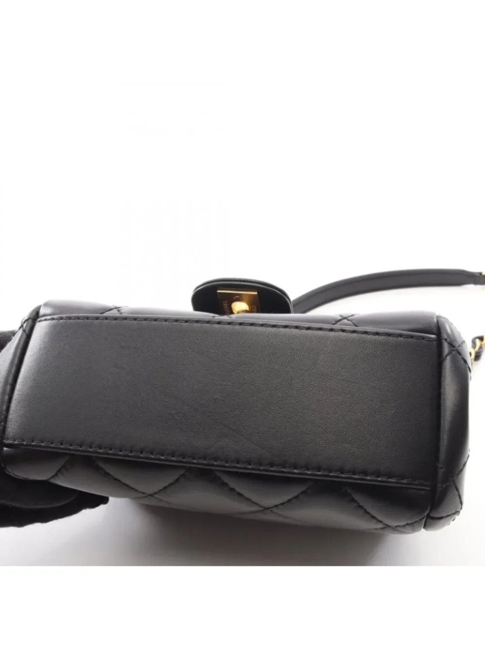 Chanel Shoulder Bag Quilted Small Flap Black Lambskin Chain